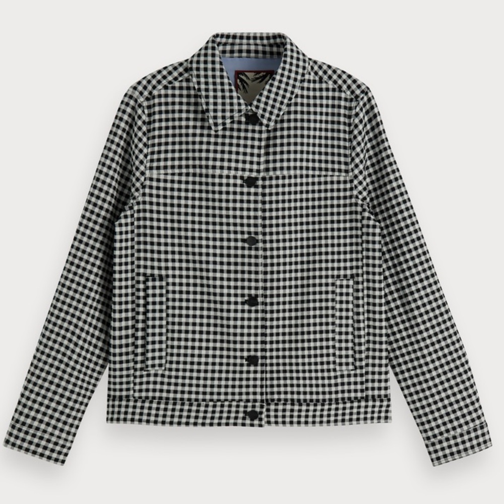 Scotch & Soda Maison Scotch Checked Trucker Jacket Gingham Stretch Women’s Small